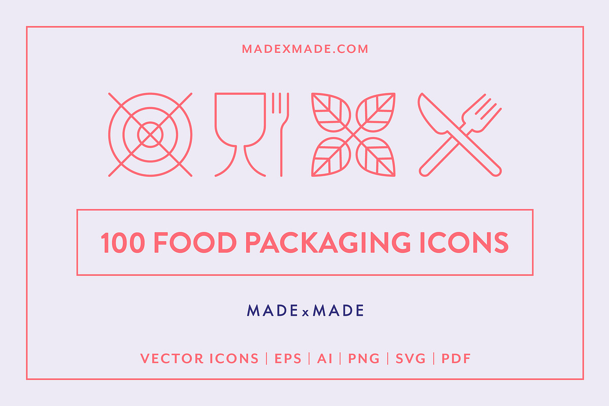 Line Icons – Food Packaging in Safety Icons - product preview 8