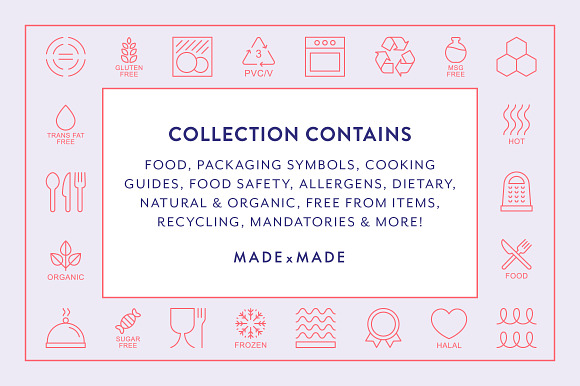 Line Icons – Food Packaging in Safety Icons - product preview 1
