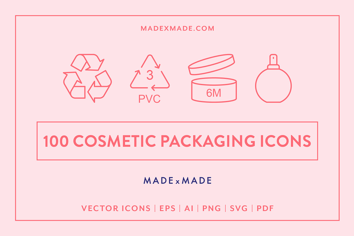 Line Icons – Cosmetic Packaging in Line Icons - product preview 8