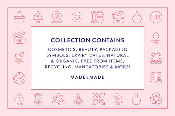 Line Icons – Cosmetic Packaging in Line Icons - product preview 1