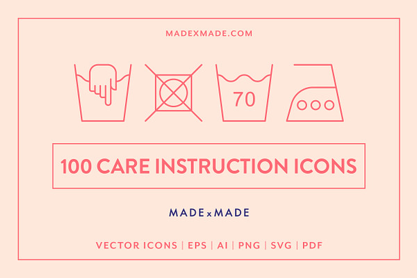 Line Icons – Care Instructions