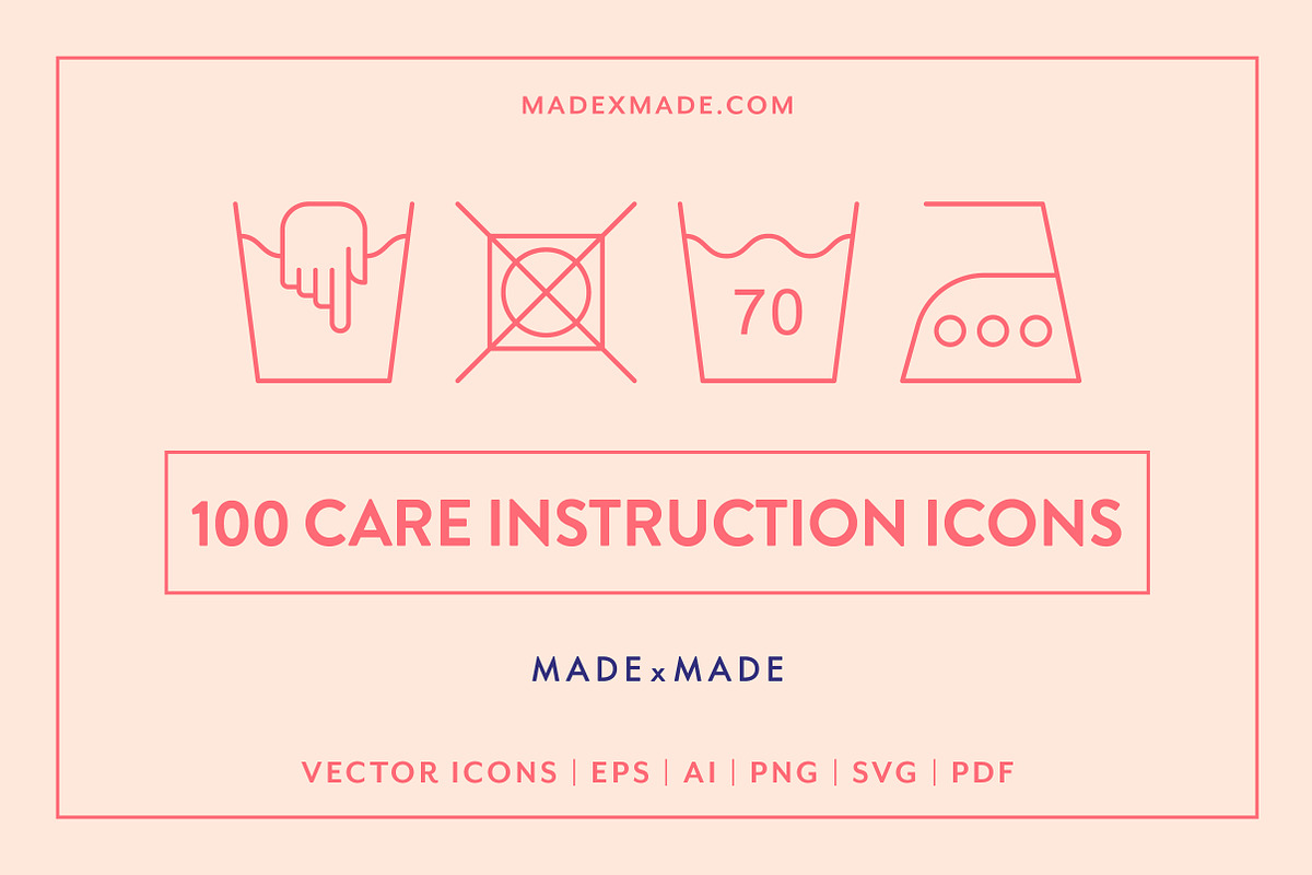 Line Icons – Care Instructions in Laundry Icons - product preview 8