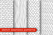 Sketch seamless pattern set