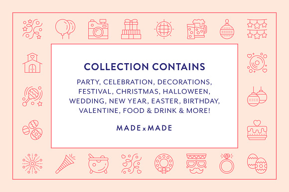 Line Icons – Celebration in Thanksgiving Icons - product preview 1