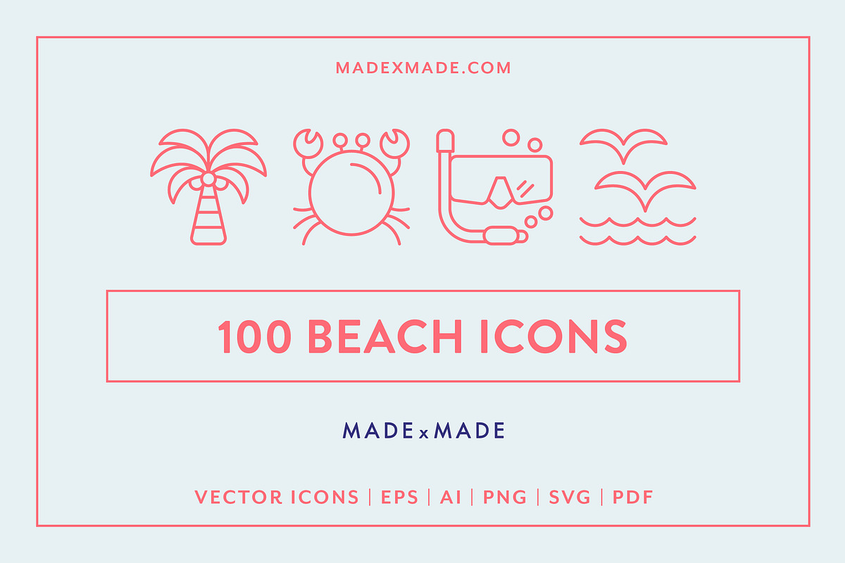 Line Icons – Beach in Beach Icons - product preview 8