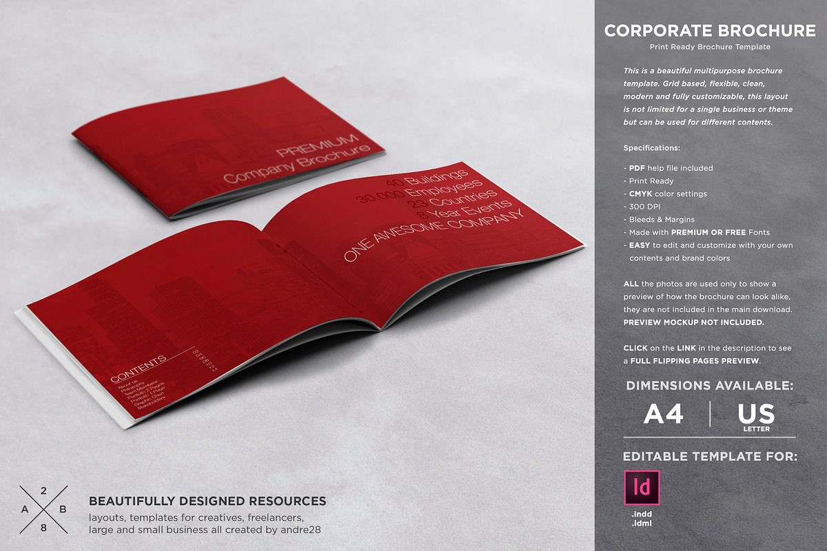 Corporate Brochure Template in Brochure Templates - product preview 8