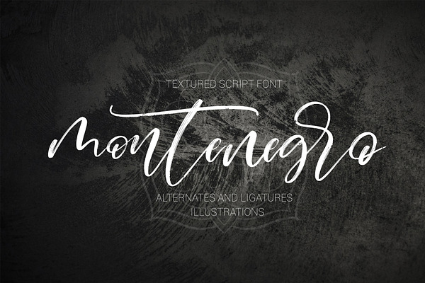 Montenegro.Textured script font