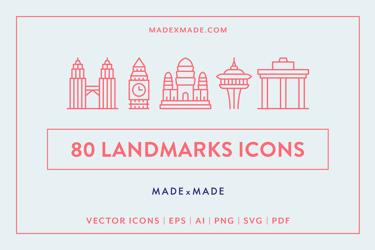 Line Icons – Landmarks in Line Icons - product preview 8