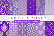 Purple & Silver Digital Papers