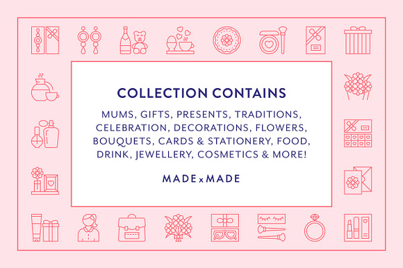 Line Icons – Mothers Day in Text Message Icons - product preview 1