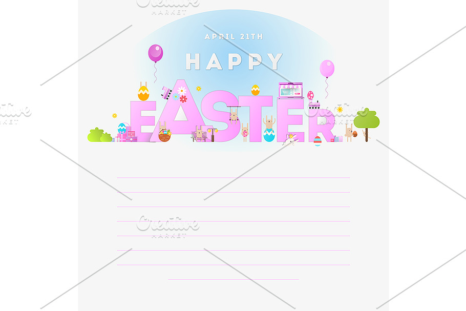 Happy Easter Greeting Card in Postcard Templates - product preview 8