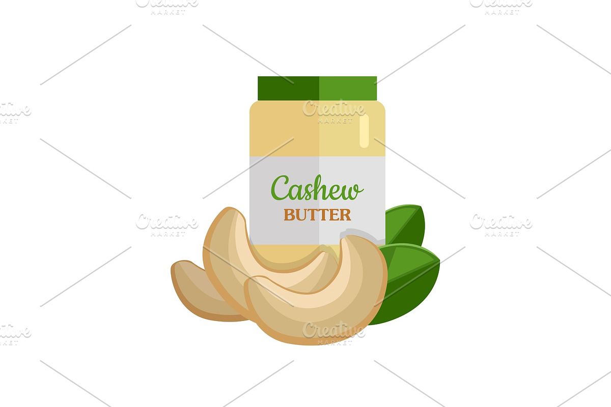 Cashew Butter Vector Illustration in in Illustrations - product preview 8