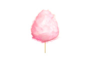 Realistic Pink Cotton Candy on Stick