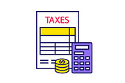 Tax accounting color icon