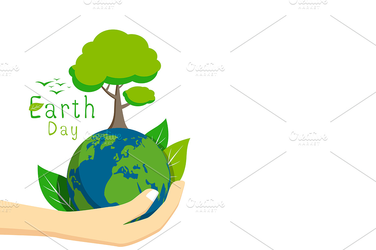 Earth day on white background in Illustrations - product preview 8
