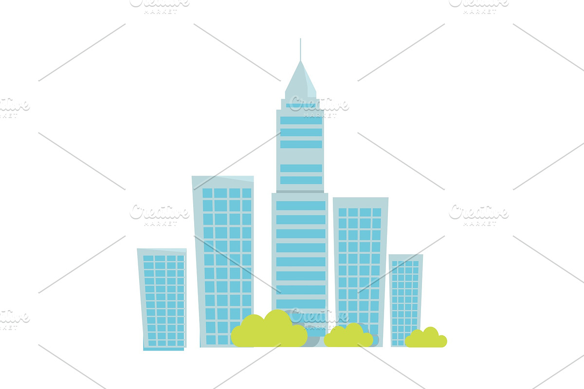 City Buildings Vector Illustration in Illustrations - product preview 8