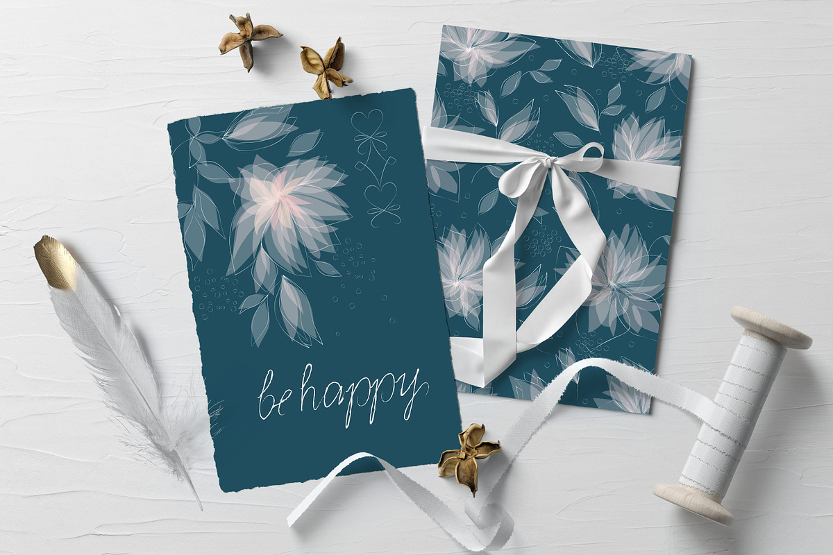 Elegant floral greeting cards in Postcard Templates - product preview 8