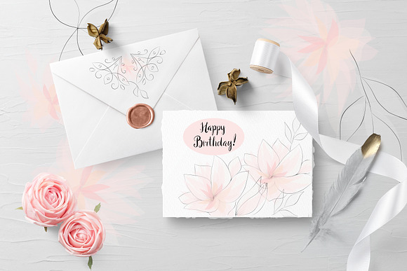 Elegant floral greeting cards in Postcard Templates - product preview 1