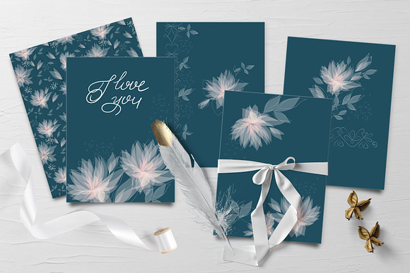 Elegant floral greeting cards in Postcard Templates - product preview 2