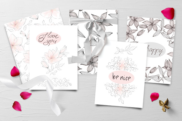 Elegant floral greeting cards in Postcard Templates - product preview 3