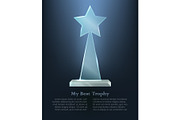 My Best Trophy. Glass Triangle with