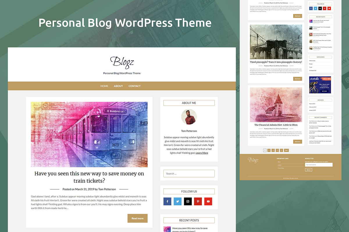 Personal Blog WordPress Theme in WordPress Minimal Themes - product preview 8
