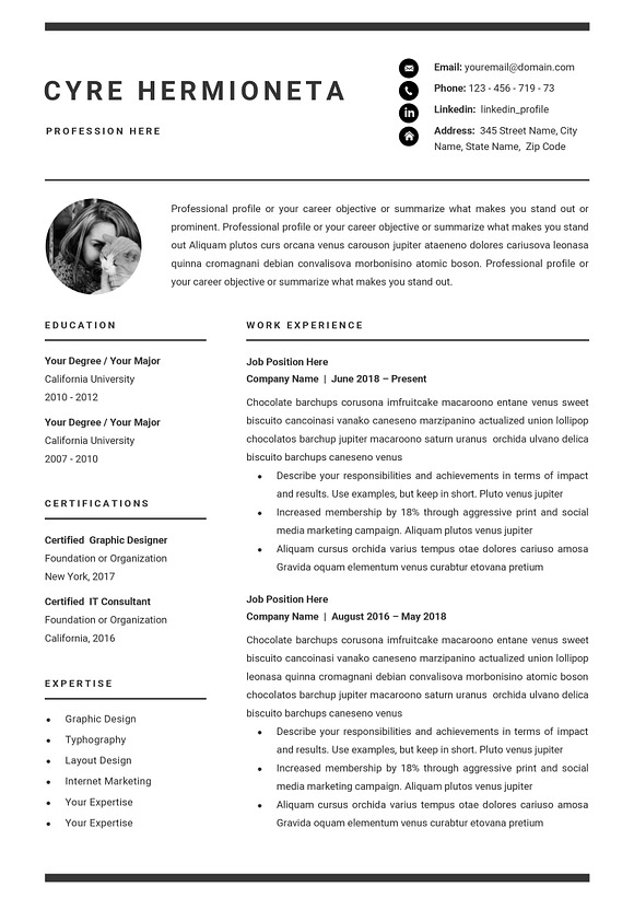 Resume Template | CV Template - 04 in Resume Templates - product preview 5
