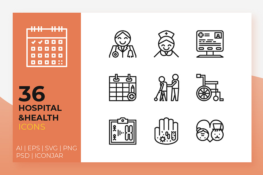 Hospital & Health Icons in Illustrations - product preview 8