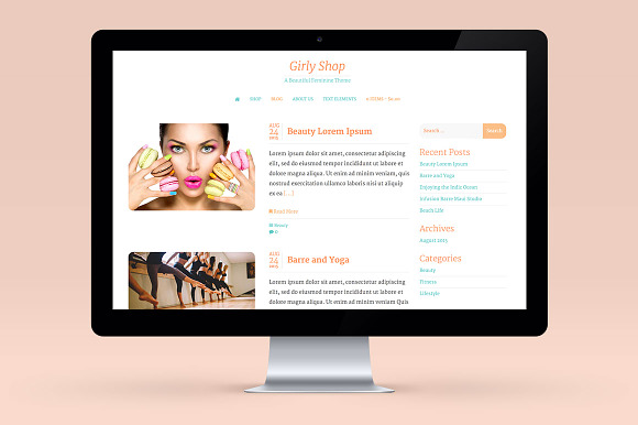 Girly Theme - Wordpress Blog E-com in WordPress Commerce Themes - product preview 3