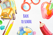 Watercolor "Back to school set"