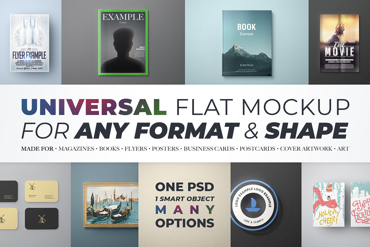 Universal Flat Mockup - Any Format in Print Mockups - product preview 8