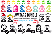 Avatar bundle, 160 vector icons