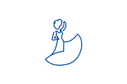 Flamenco dancer line icon concept