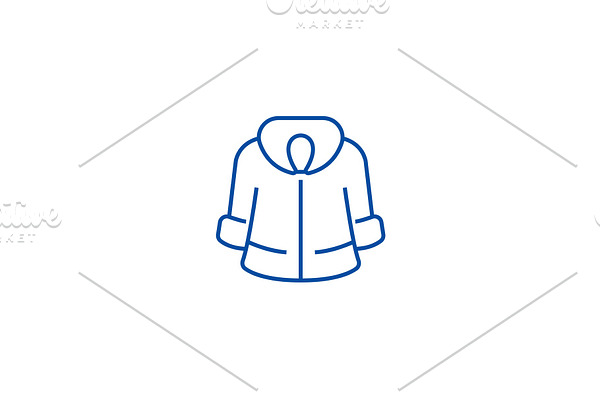 Fur coat line icon concept. Fur coat