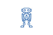 Future robot line icon concept