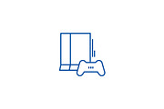 Game console illustration line icon