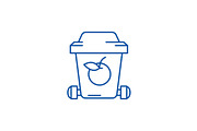 Garbage recycling line icon concept