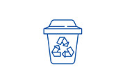 Garbage sorting line icon concept