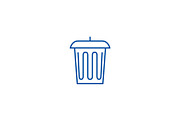 Garbage, office bin line icon
