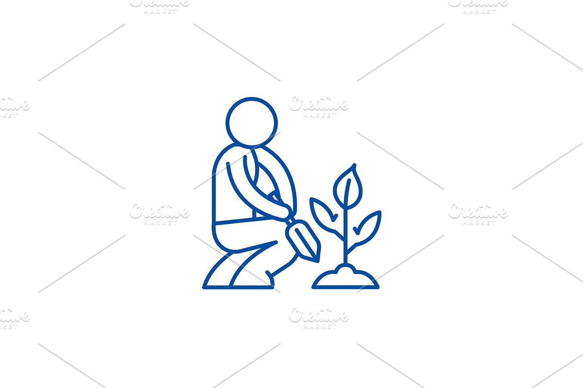 Garden care line icon concept in Illustrations - product preview 8