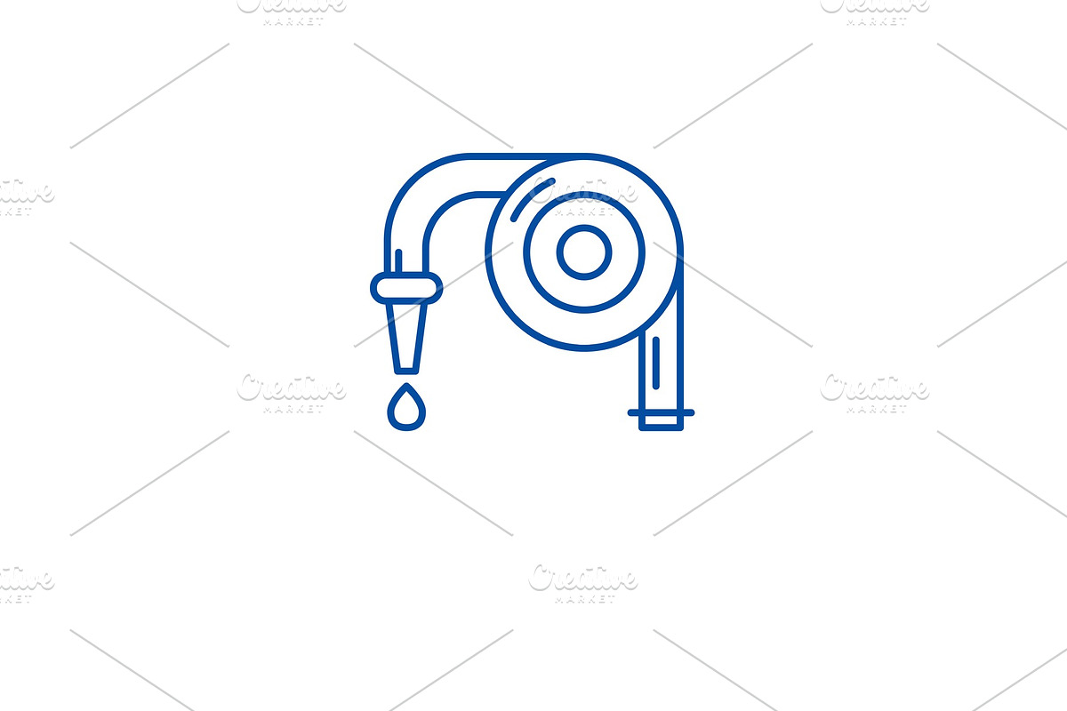 Garden hose line icon concept in Illustrations - product preview 8