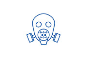 Gas mask respirator line icon