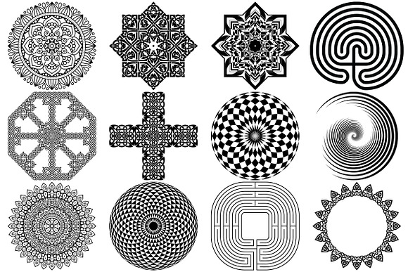 Labyrinth, Mandalas, Celtic Symbols in Illustrations - product preview 1