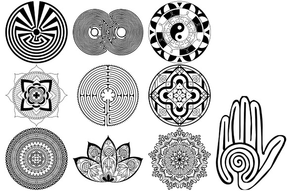 Labyrinth, Mandalas, Celtic Symbols in Illustrations - product preview 3