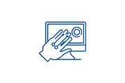 Gesture recognition system line icon