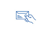 Get mail line icon concept. Get mail