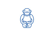 Gibbon line icon concept. Gibbon