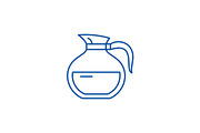 Glass teapot line icon concept