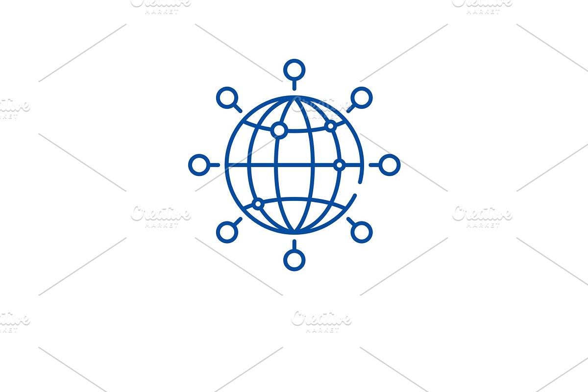Global connection line icon concept in Illustrations - product preview 8