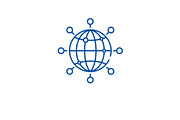 Global connection line icon concept
